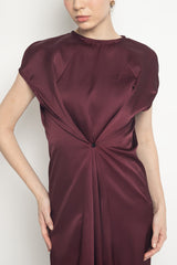 Satin Dress in Burgundy