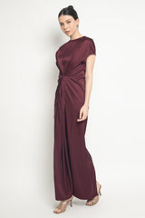 Satin Dress in Burgundy