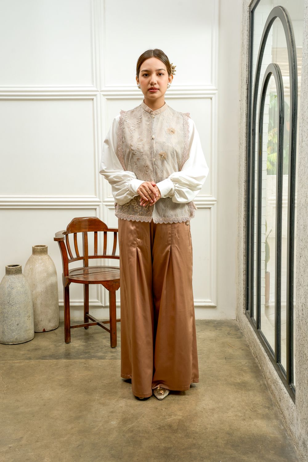 Aife Top in Marble Blue