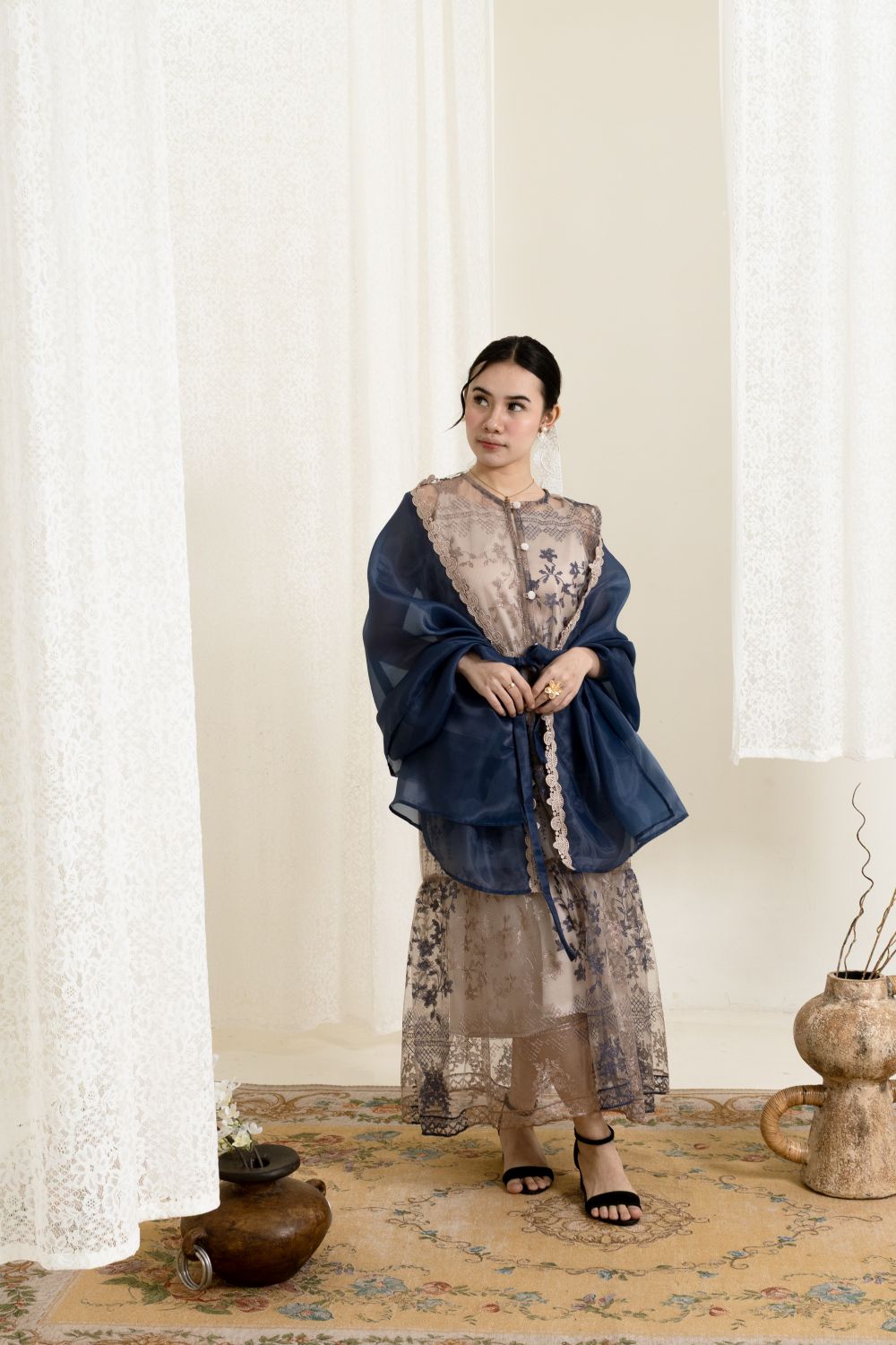 Jameela Dress in Navy