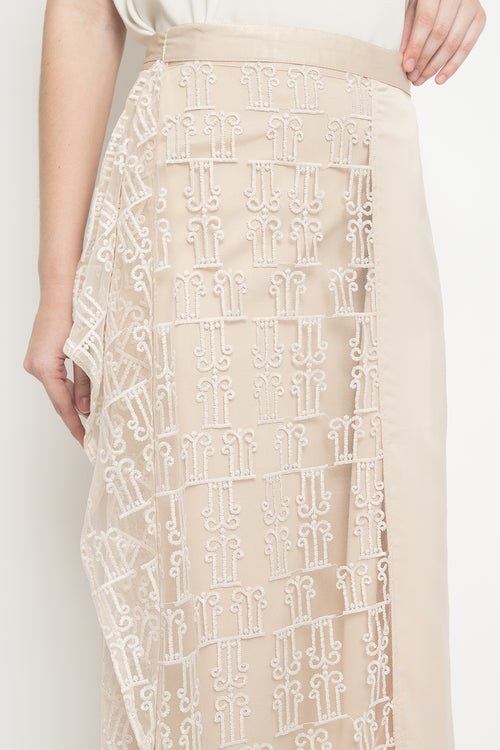 Creme Pohon Hayat Wrap Skirt