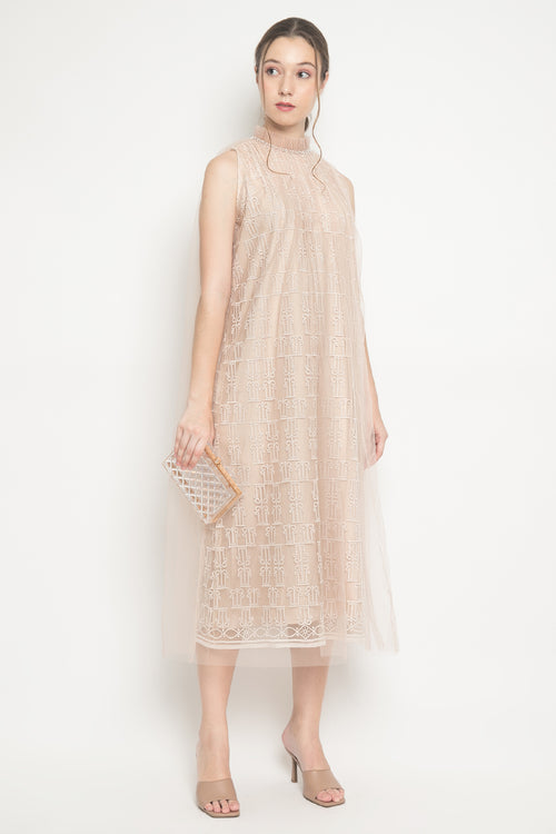 Creme Tulle Long Dress