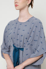 Agniya Kaftan Dress in Dusty Blue