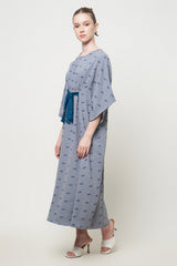 Agniya Kaftan Dress in Dusty Blue