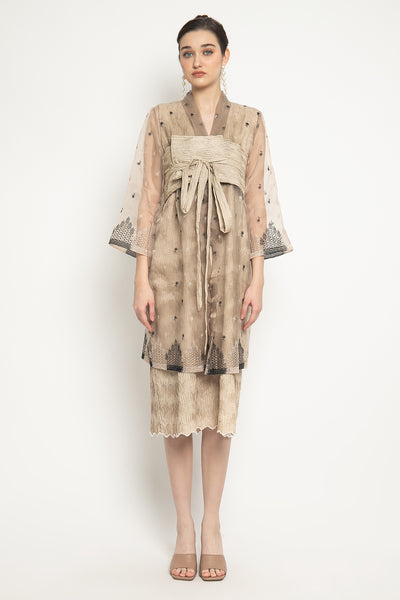 Dewita Kebaya Dress in Light Brown