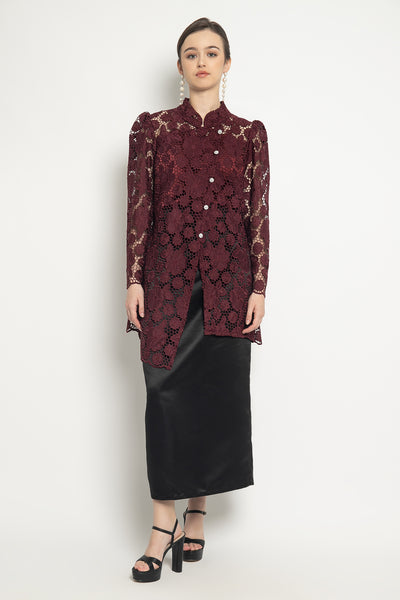 Nahiara Kebaya Top in Burgundy