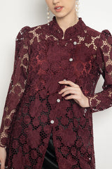 Nahiara Kebaya Top in Burgundy