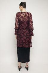 Sumaya Kebaya Top in Maroon