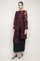 Sumaya Kebaya Top in Maroon