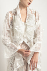 Aveena Lace Outer Top in White