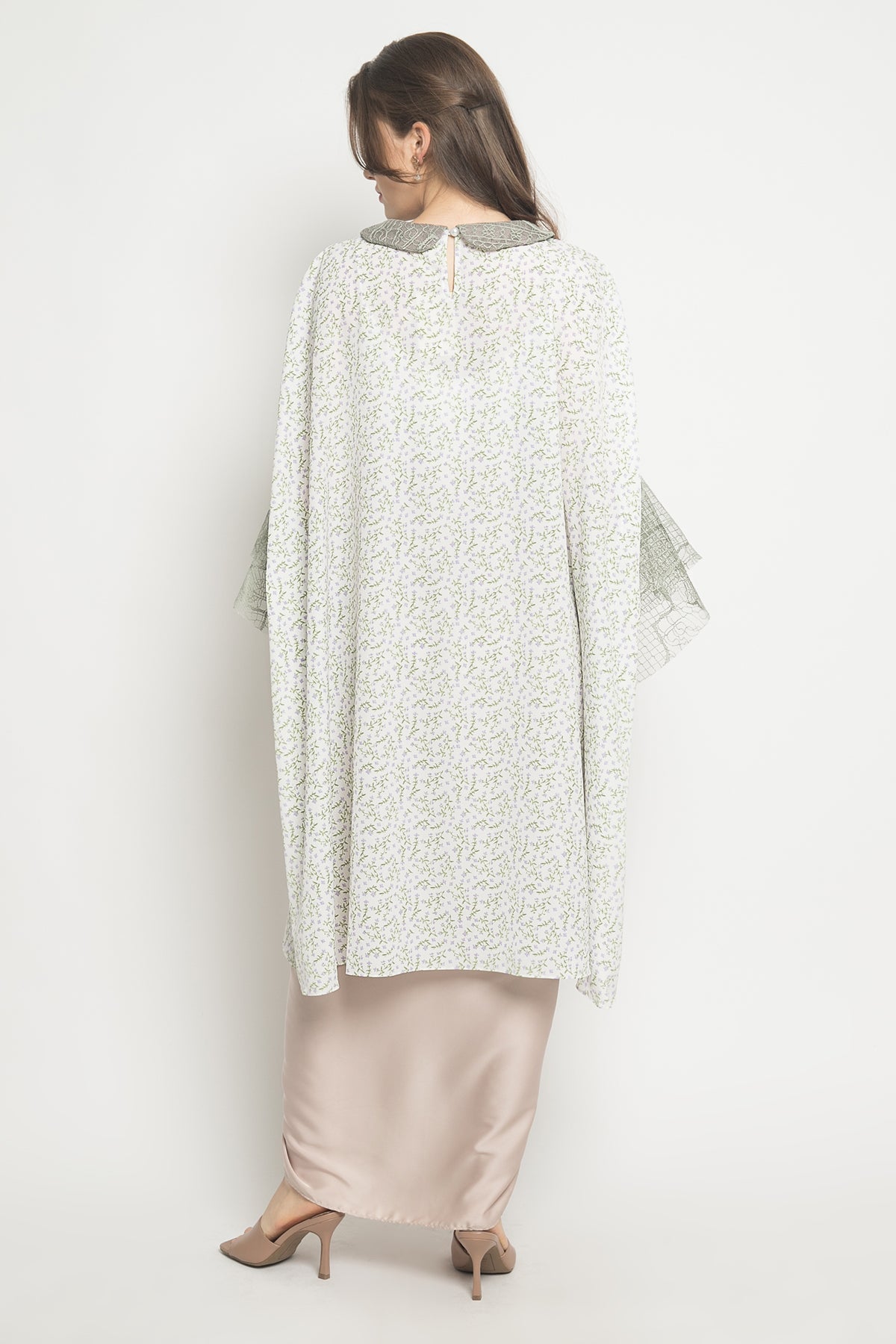 Sridevi Tunic in Sage Green and White