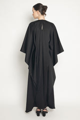 Satin Kaftan Dress in Black