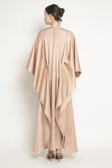 Satin Kaftan Dress in Nude