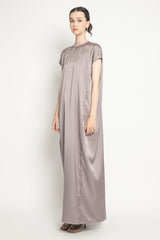 Satin Dress in Stone Gray