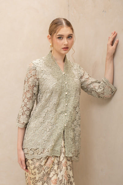 Dinara Kebaya Top in Sage Green