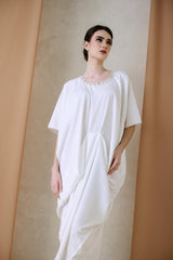 Nabila Kaftan Dress in Off White