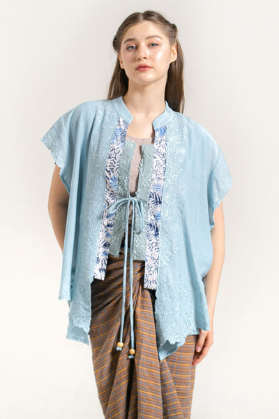 Balini Outer Top in Dusty Blue