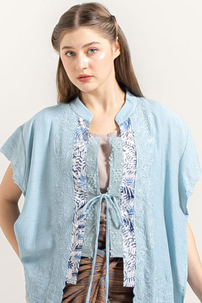Balini Outer Top in Dusty Blue
