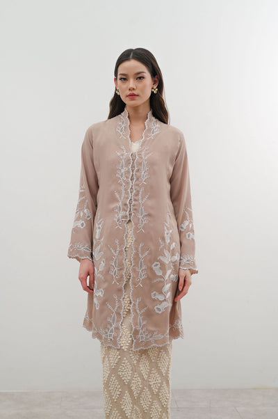 Cala Lilly Long Kebaya Top in Beige