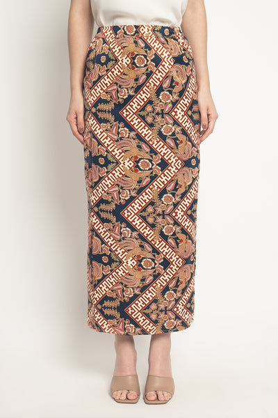 Phoenix Batik Skirt in Blue Red