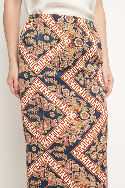 Phoenix Batik Skirt in Blue Red