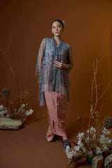 Anaia Multicolor Kebaya Top in Smoke Grey