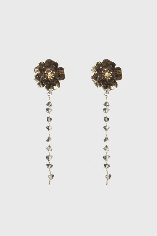 Moss Rose Earrings in Brown