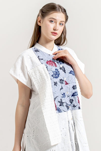 Gaura Short Outer Top in Broken White