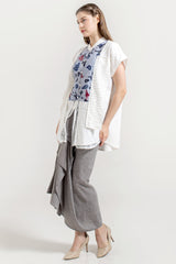 Gaura Short Outer Top in Broken White