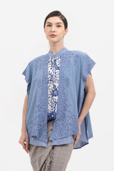 Nidhi Outer Top in Dusty Blue