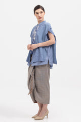 Nidhi Outer Top in Dusty Blue