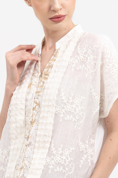 Indira Tunik Top in Broken White Sleeveless