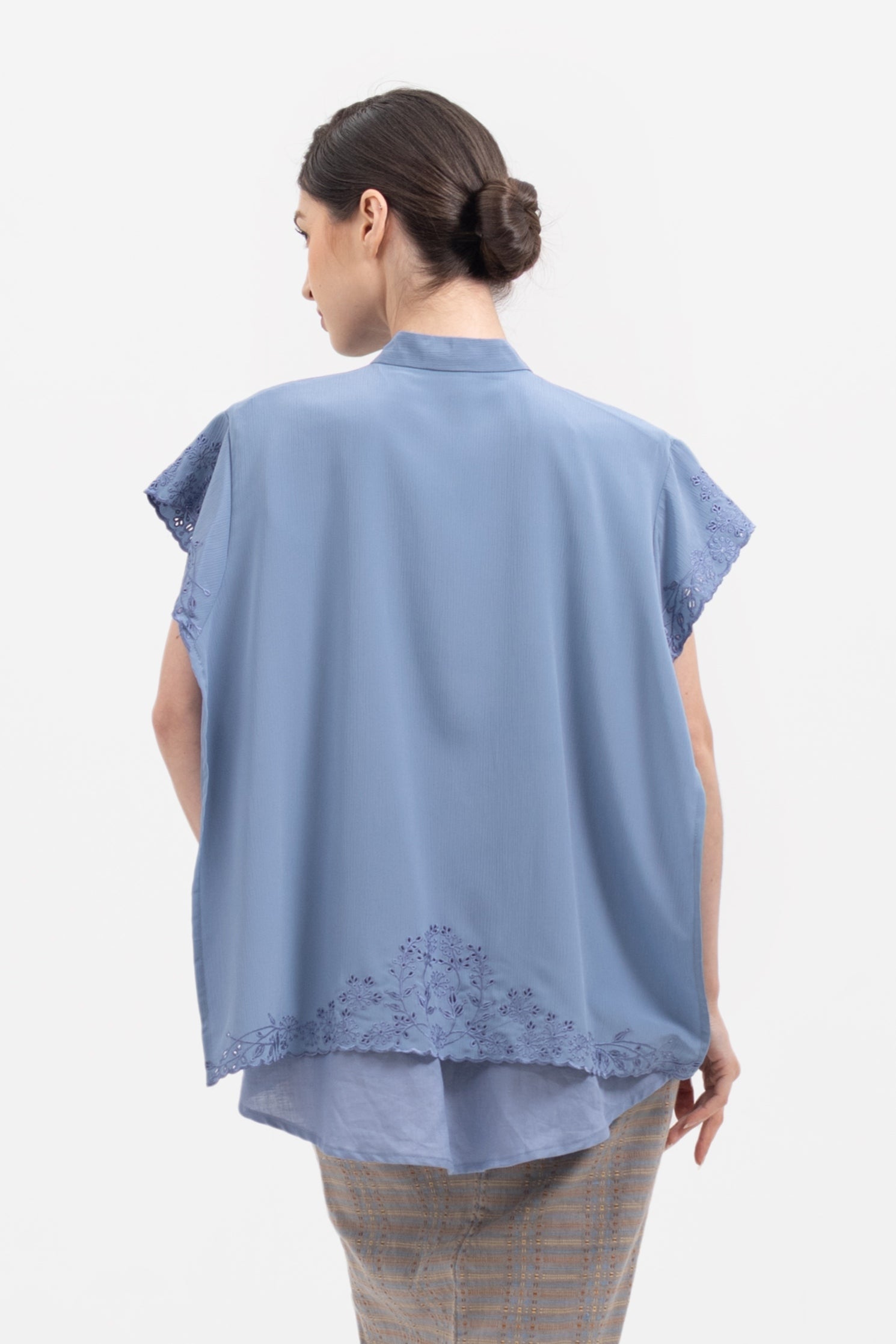 Nidhi Outer Top in Dusty Blue