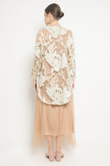 Zara Outer Set in White, Gold, and Nude