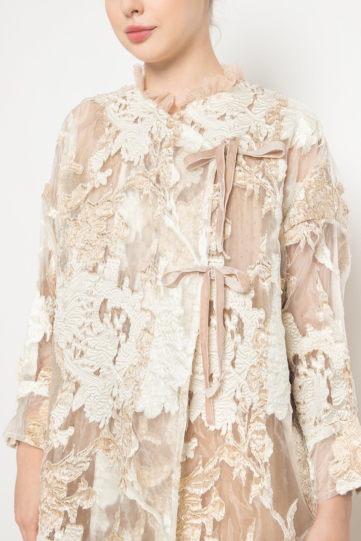 Zara Outer Set in White, Gold, and Nude by Sabcath | Dresshaus Zara Outer Set in White, Gold, and Nude by Sabcath | Dresshaus