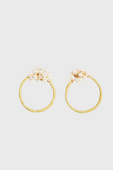 Circle Pearls Earrings in Gold