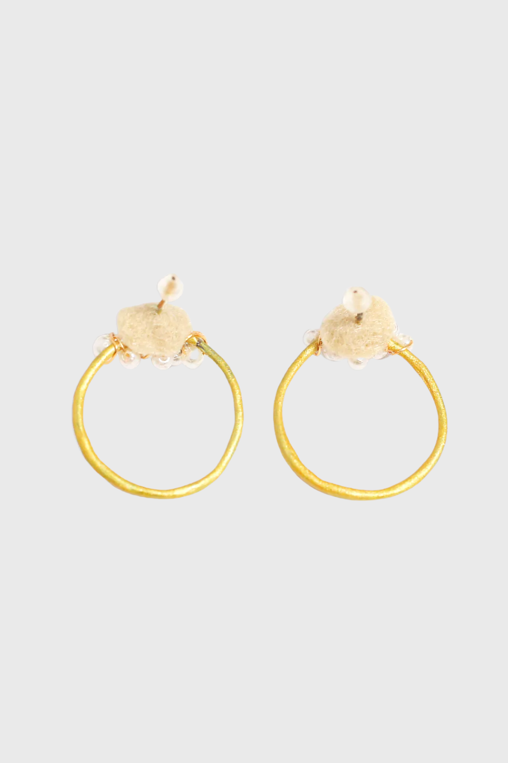 Circle Pearls Earrings in Gold
