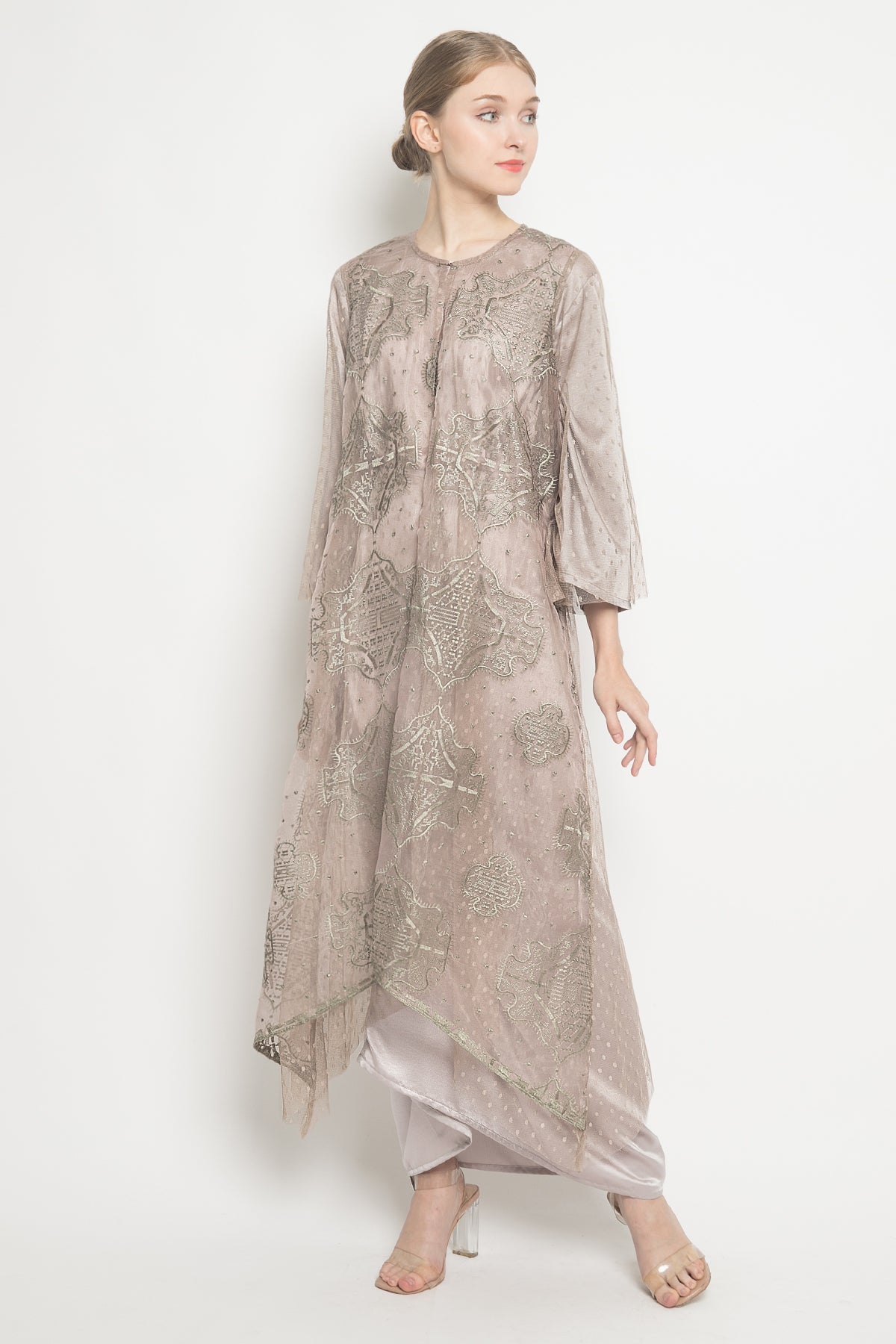 Alaia Dress in Olive Green and Brown