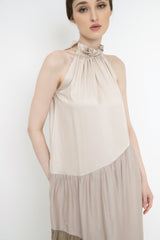 Oak Tricolor Dress in Nude