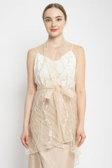 Kendra Lace Vest in Peach Silver