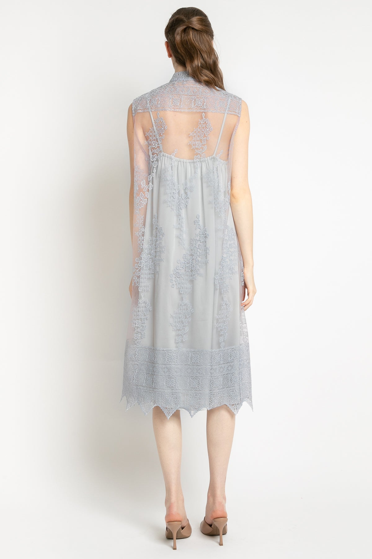 Cahaya Sleeveless Outer in Muted Blue