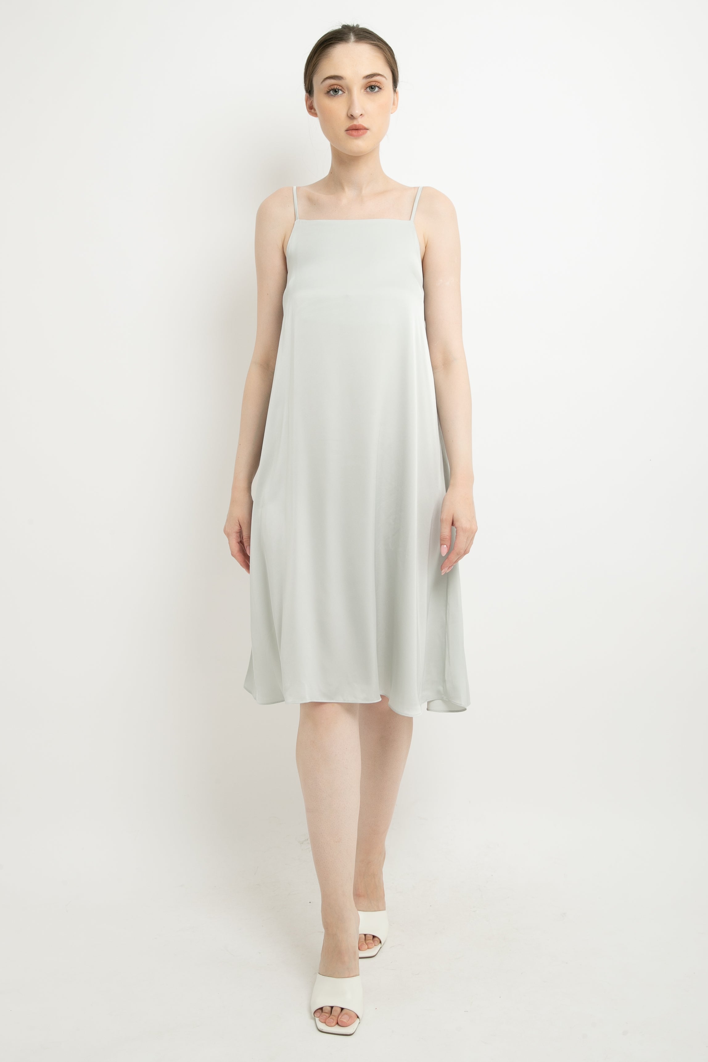 Fara Camisole Dress in Grey by Aluna Dresshaus - Main Image