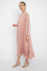 Kavya Pleats Dress in Blush Pink