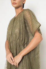 Aluna Dress in Seaweed Green