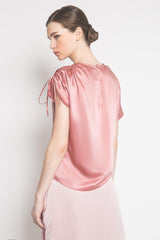 Drawstring Blouse in Dusty Pink