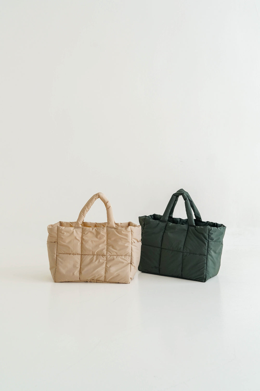 Puff Tote Bag in Army Green