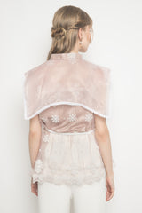Carla Top in Dusty and White