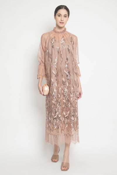 Marais Dress in Brown Terracotta