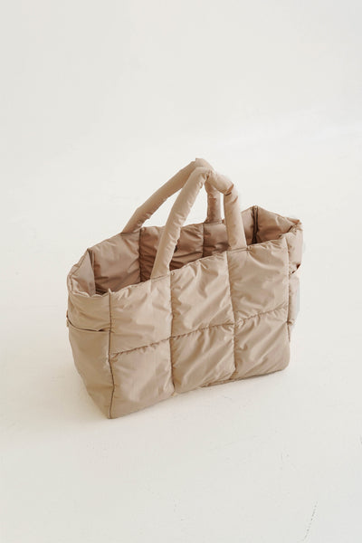 Puff Tote Bag in Light Brown
