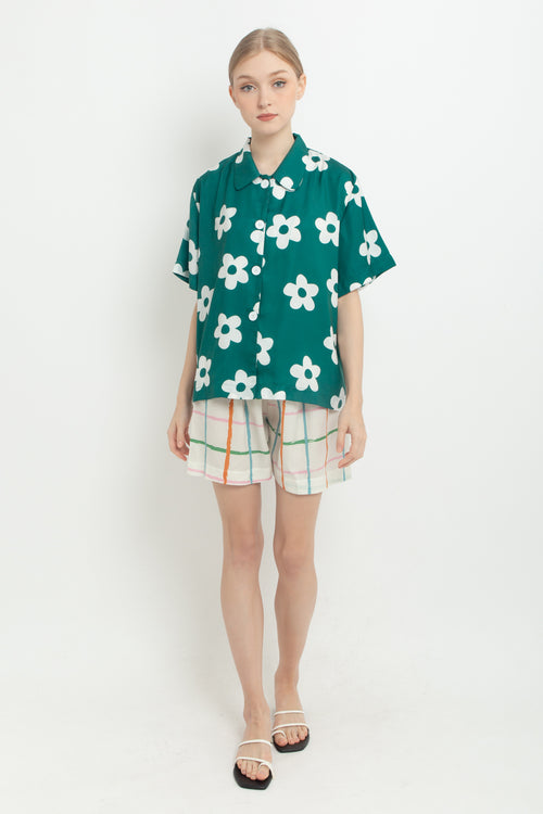 Merry Go Round 02 Adult Short Pants in Green and White